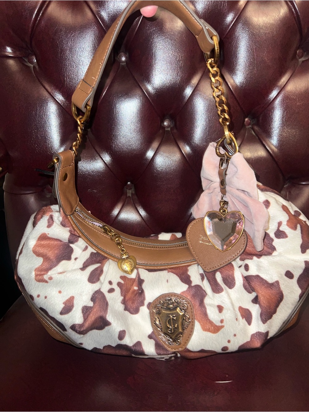 Juicy Couture  viral Cow print hobo